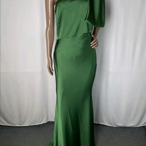 Sachin + Babi One-Shoulder Green Dress